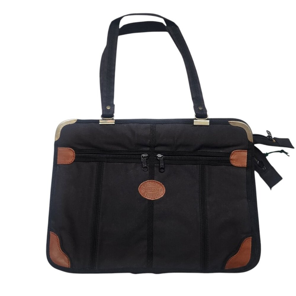 Vintage Briefcase Computer Bag Travel Business Peaches and Cream 1980s